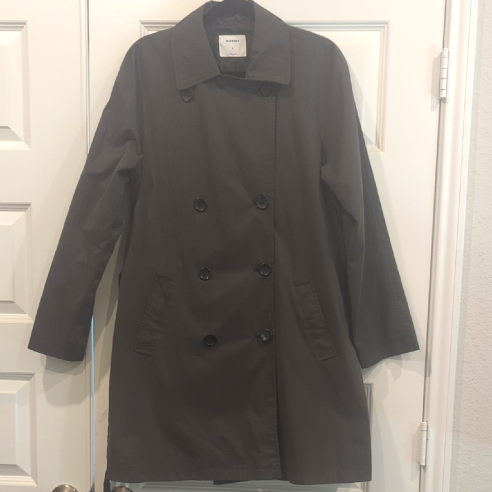Double Breasted Gray Trench Coat